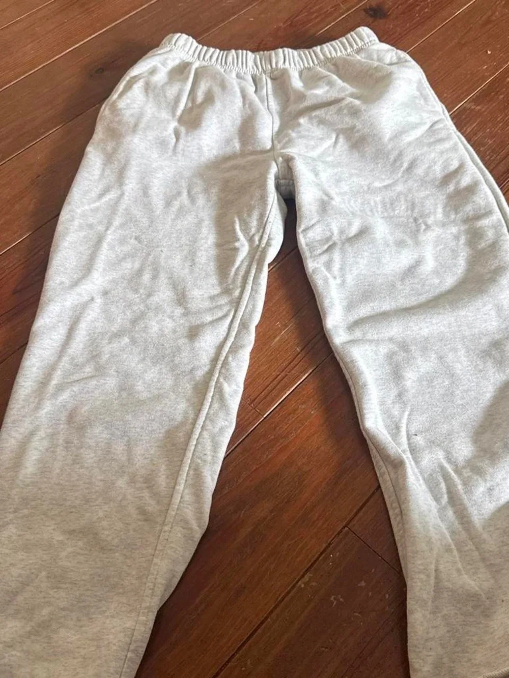 Kids Light Gray Sweat Joggers with Elastic Waistband
